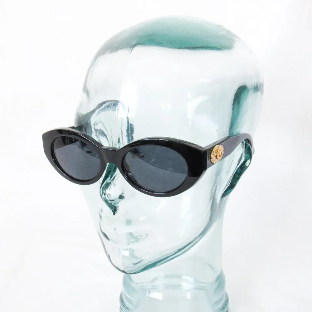 VERY RARE! AUTHENTIC VTG 1990’S GIANNI VERSACE BLACK DESIGNER SUNGLASSES CZ - Picture 15 of 15